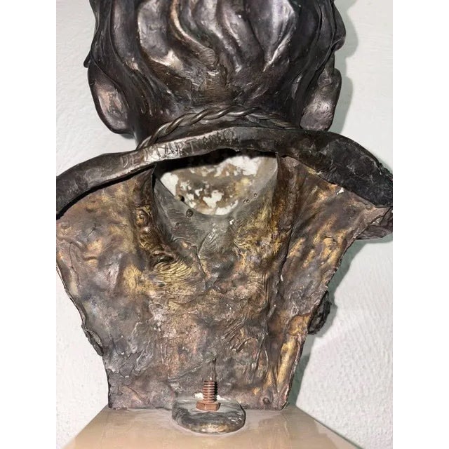 Stone De Martino, Neapolitan Bust of a Scugnizzo, 1950, Bronze with Marble Base For Sale - Image 7 of 8