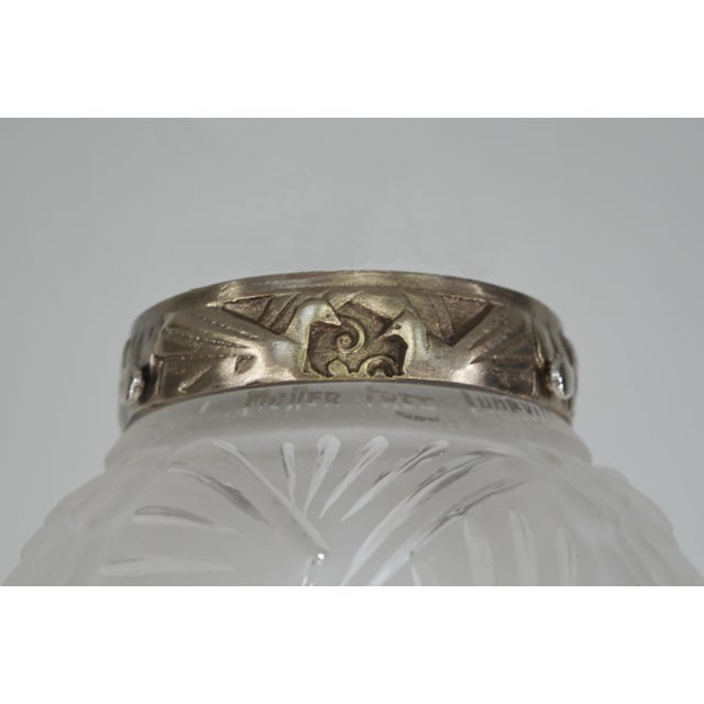 Silver 1930s French Art Deco Flush Mounts by Muller Freres France - A Pair For Sale - Image 8 of 12