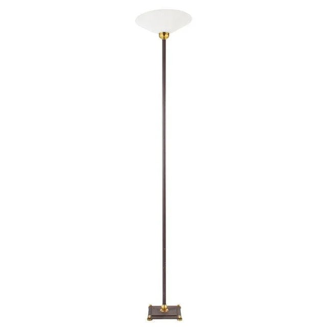 Tall Burgundy Iron Torchiere Floor Lamp For Sale - Image 10 of 10