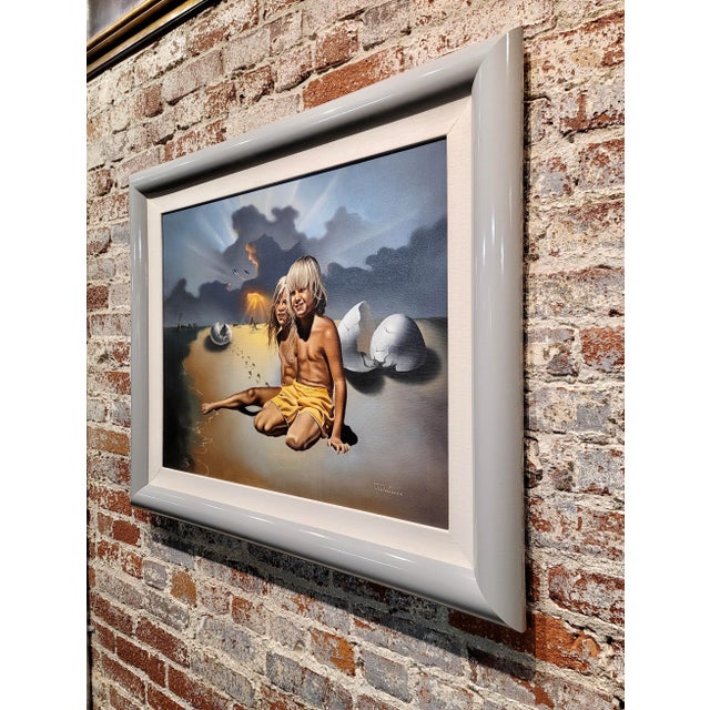 Jim Warren -Brother & Sister Born in a Surreal Futuristic Planet- Oil Painting For Sale - Image 10 of 11