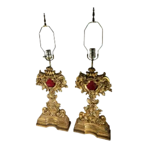 Late 18th Century Italian Reliquaries as Lamps - a Pair