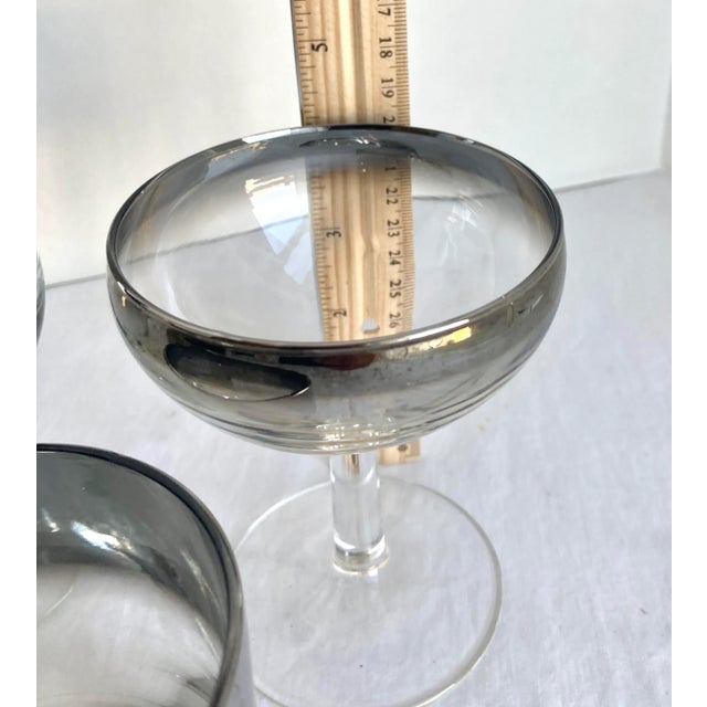 Mid 20th Century Vintage Vitreon Queens Lusterware Bar Glasses Set- 7 Pieces For Sale - Image 5 of 13