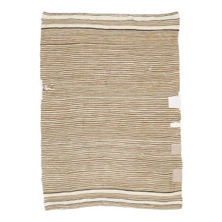 Vintage Turkish Hand-Knotted Wool Cotton Beige Kilim Area Rug For Sale