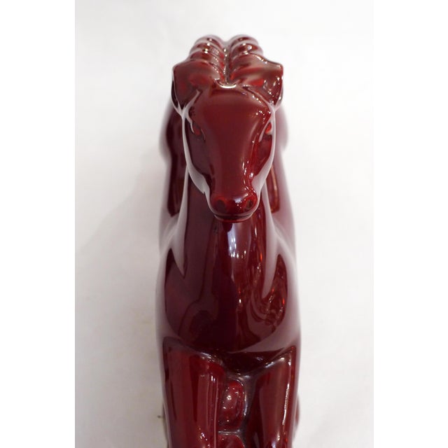 Large Art Deco Sculpture of a Leaping Gazelle in Earthenware with Red Glaze, 1930s-1940s For Sale - Image 6 of 14
