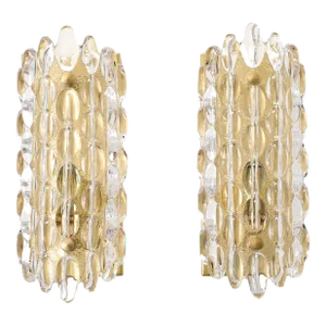Crystal Sconces by Carl Fagerliund for Orrefors - a Pair (3 Pairs Available)