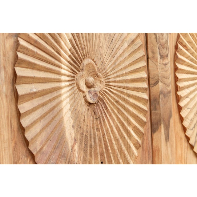 Wood Handcarved Teak Indo-Portuguese Tall Door For Sale - Image 7 of 9