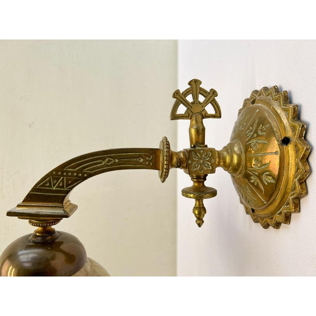 Vintage Wall Light in Bronze and Marble, 1920s For Sale - Image 3 of 9
