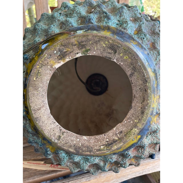 Midcentury Glazed Pottery Artichoke Lamp For Sale - Image 9 of 9
