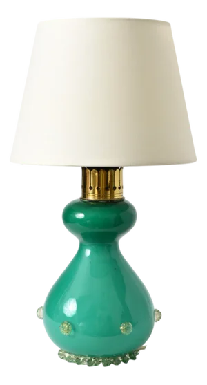 Italian Turquoise Glass Table Lamp, 1960s