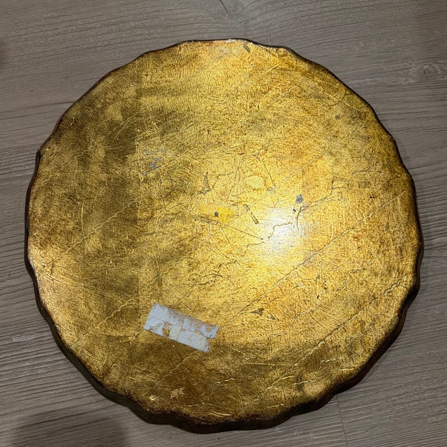 Mid 20th Century Round Italian Florentine Gilt Tray For Sale In Houston - Image 6 of 11