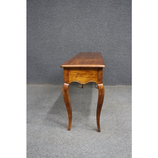 Henredon Oak Console Table With Drawers For Sale - Image 13 of 14