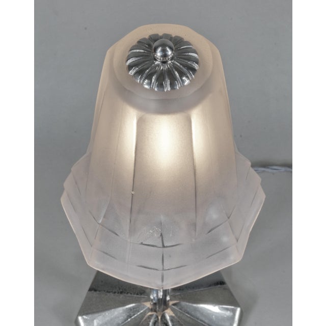 French Art Deco Table Lamp by Degue 1930 France For Sale - Image 10 of 13