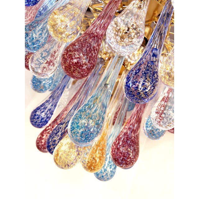 Huge Scenographic Multicolor "Drops" Murano Glass Chandelier by Simoeng For Sale - Image 6 of 7
