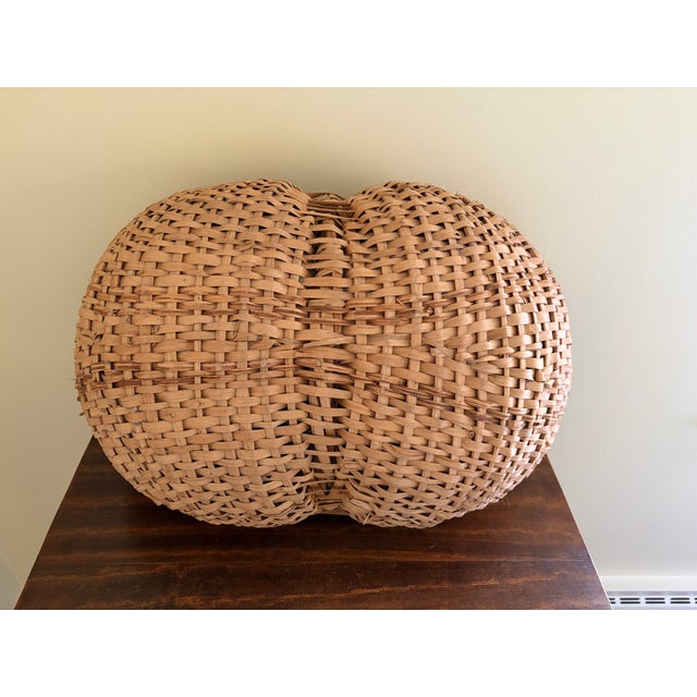 Large Early 20th Century American Splint Oak Buttocks Gathering Basket For Sale - Image 11 of 11