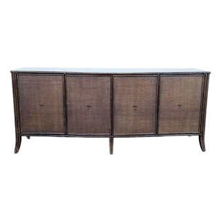 Modern Barbara Barry for Baker / McGuire Rattan, Oak & Raffia Sideboard Buffet For Sale