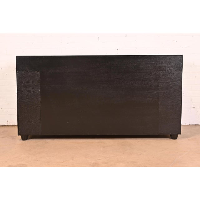 Karpen of California Black Lacquered Sideboard or Bar Cabinet, Newly Refinished For Sale - Image 12 of 13