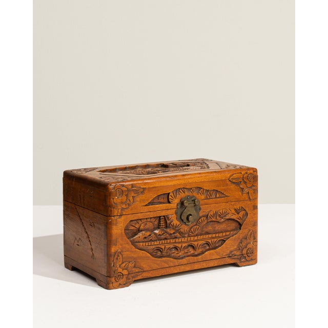 Mid 20th Century Japan Amber Wood Box For Sale - Image 10 of 18