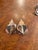 Contemporary Vintage Sterling Silver Leaf Design With Amethyst Accent Pierced Earrings For Sale - Image 3 of 3