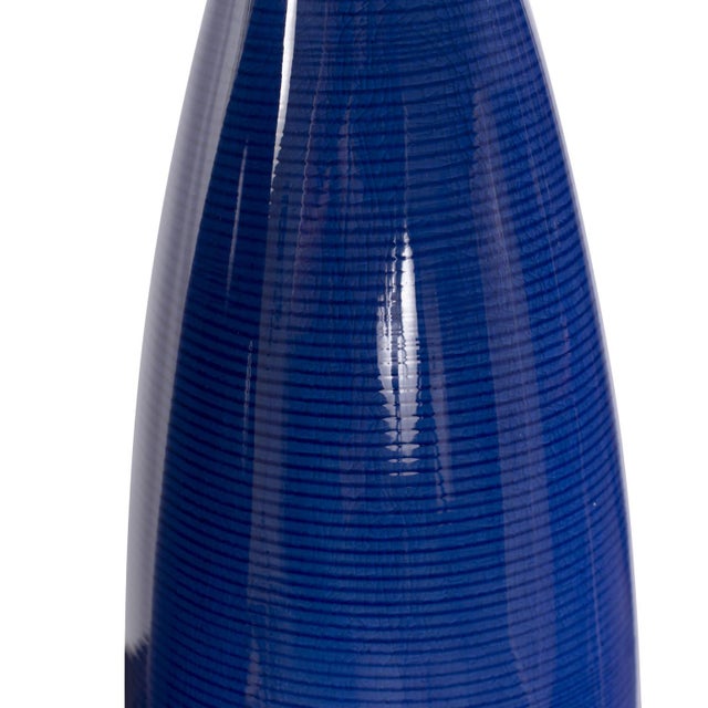 Kenneth Ludwig Chicago Cobalt Blue Glaze Ceramic Vases - Set of 2 For Sale - Image 4 of 8