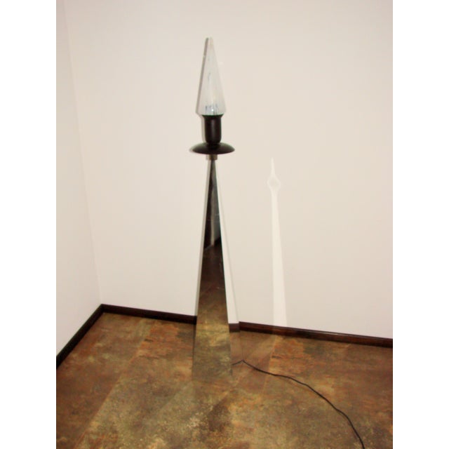 Silver Floor Lamp in Metal and Glass, 1990s For Sale - Image 8 of 13
