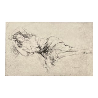 1920 William Meyerowitz Theresa Reclining Etching For Sale