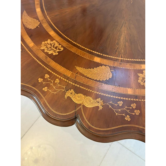 Large Antique Irish Killarney Marquetry Inlaid Yew Wood Centre Table attributed to the Egan Workshop, 1860 For Sale - Image 13 of 18