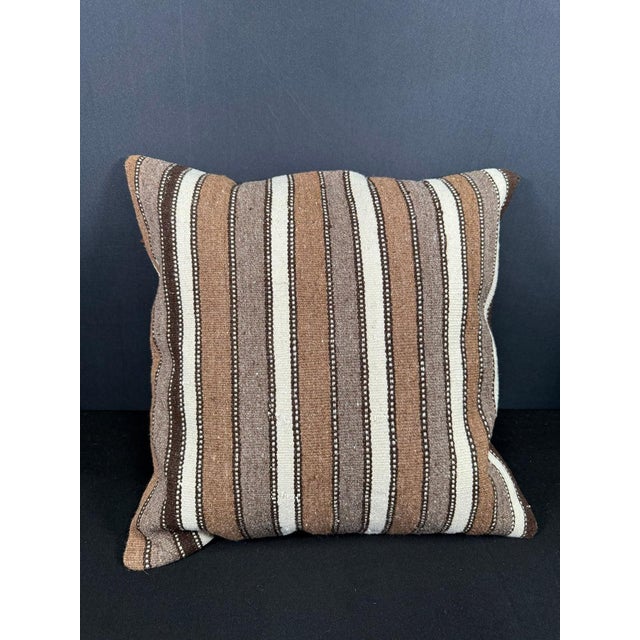 Turkish Hemp Pillow Cushion Natural Beige Brown Cushion Cover 20x20 For Sale - Image 4 of 4