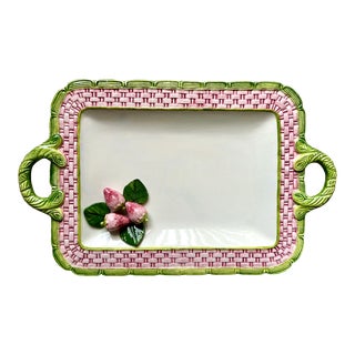 Strawberry Ceramic Serving Tray/Platter-The Mane Lion-Italy For Sale