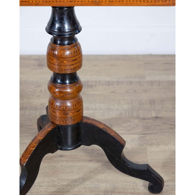 19th Century Small Italian Marquetry Table in Walnut, Rosewood, and Maple For Sale - Image 10 of 12