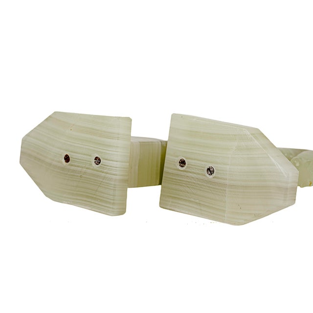 Vintage Mid-Century Modern Hand Carved Green Onyx Horse Head Bookends For Sale - Image 4 of 9