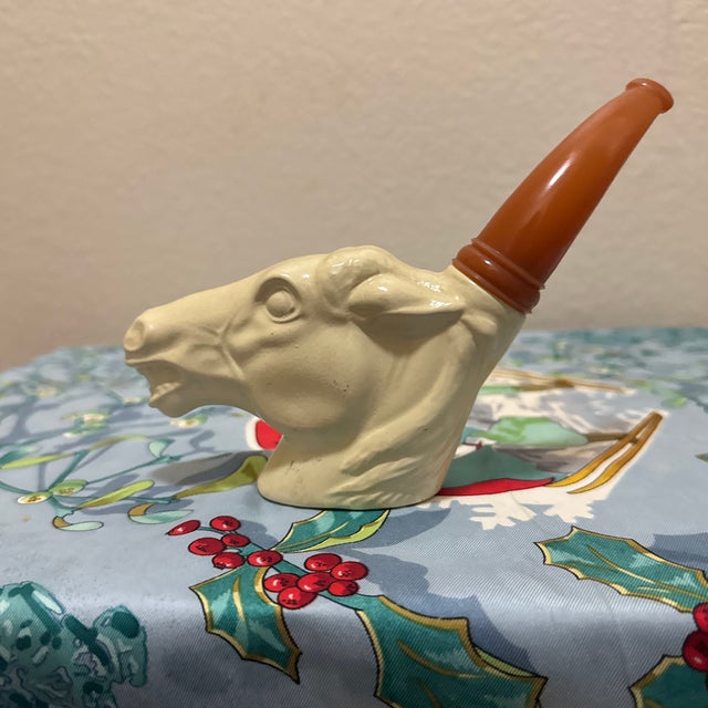 1970s "Wild Mustang Pipe" Glass Cologne Decanter Empty For Sale - Image 4 of 6