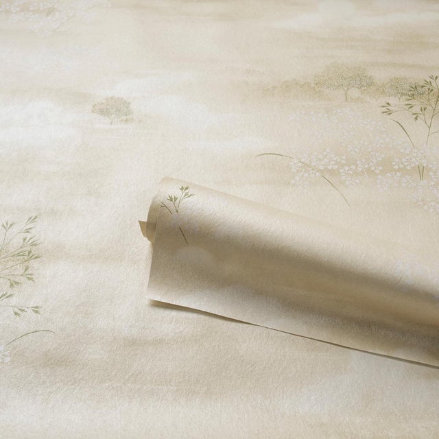 Schumacher Sample - Schumacher Calm Skies Wallcovering In Sage For Sale - Image 4 of 5