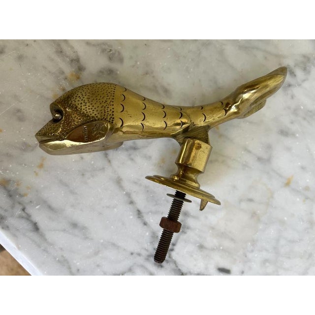 Antique Brass Dolphin Door Knocker with Maltese Cross For Sale - Image 5 of 6