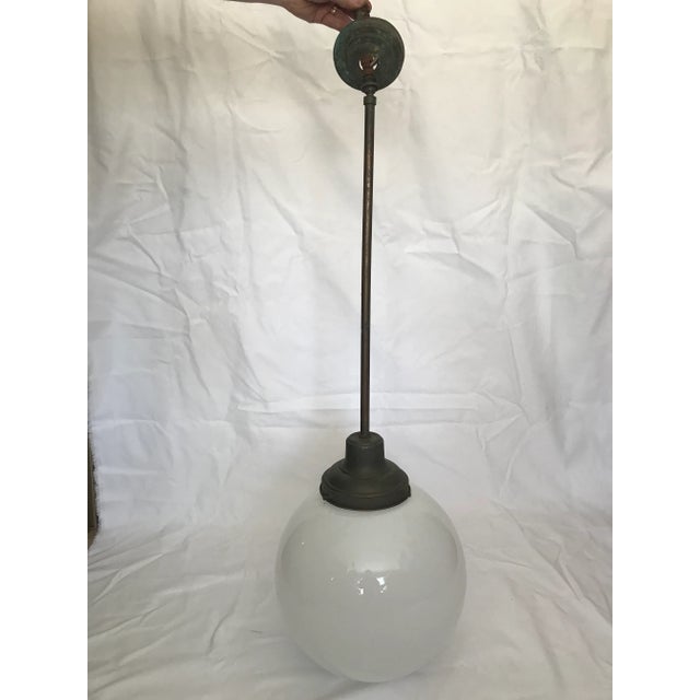 Original 1920's School House Globe Light Fixture For Sale - Image 11 of 11