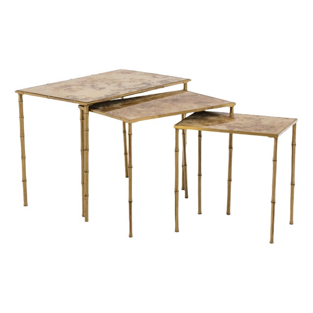 Nesting Tables from Maison Baguès, 1970s, Set of 3 For Sale