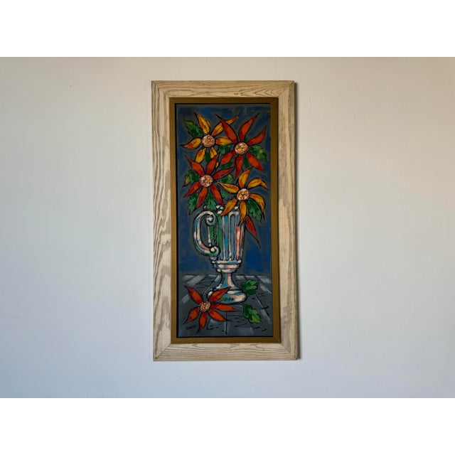 Impressionist 1970's Vintage Duarte Still Life Oil on Canvas Painting, Framed For Sale - Image 3 of 11