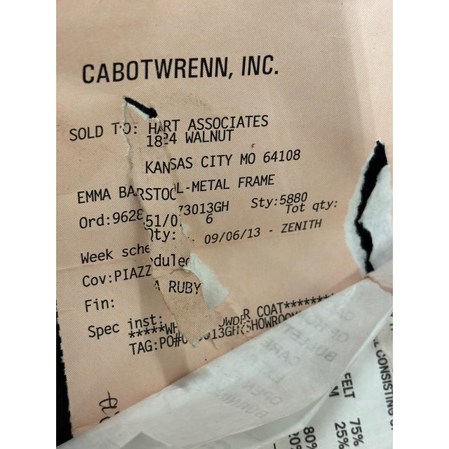 Cabot Wrenn Upholstered Metal Barstools - Set of 6 For Sale - Image 15 of 15