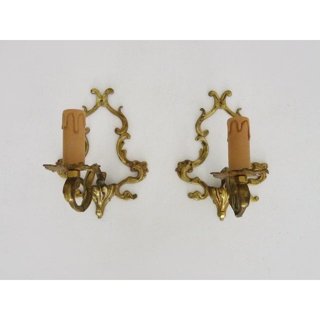 Vintage Bronze Wall Sconces, 1950s, Set of 2 For Sale - Image 11 of 11
