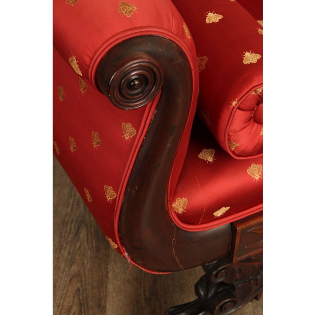 Antique American Classical Empire Carved Mahogany Sofa For Sale - Image 12 of 12
