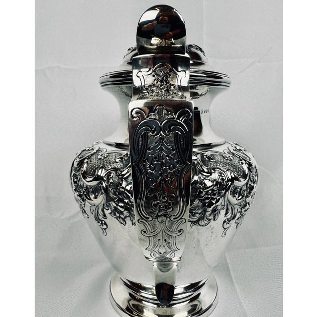 Repoussé Coffee Pot Made in Edinburgh, Scotland by James & William Marshall-1843 For Sale - Image 11 of 11
