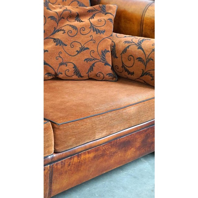 English Style Sheepskin 2.5-Seater Sofa For Sale - Image 11 of 18