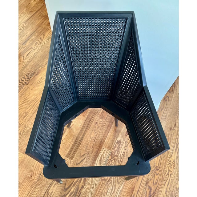 Wood Cane Dining Armchairs by Kara Mann for McGuire/Baker Furniture, Milling Road Collection Pair For Sale - Image 7 of 9