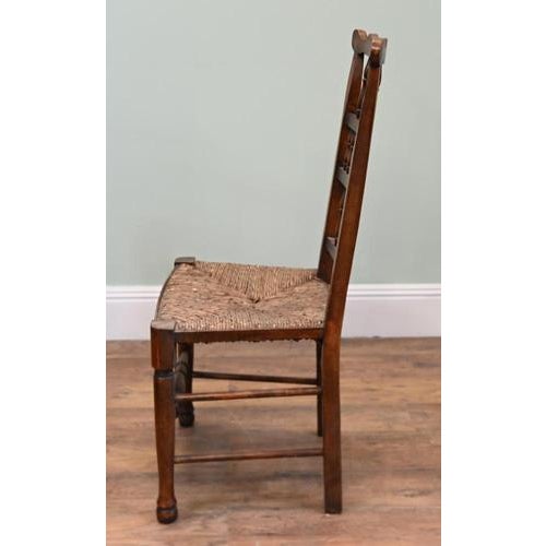 Country Spindle Back Dining Chairs with Rush Seats, Set of 4 For Sale - Image 9 of 11