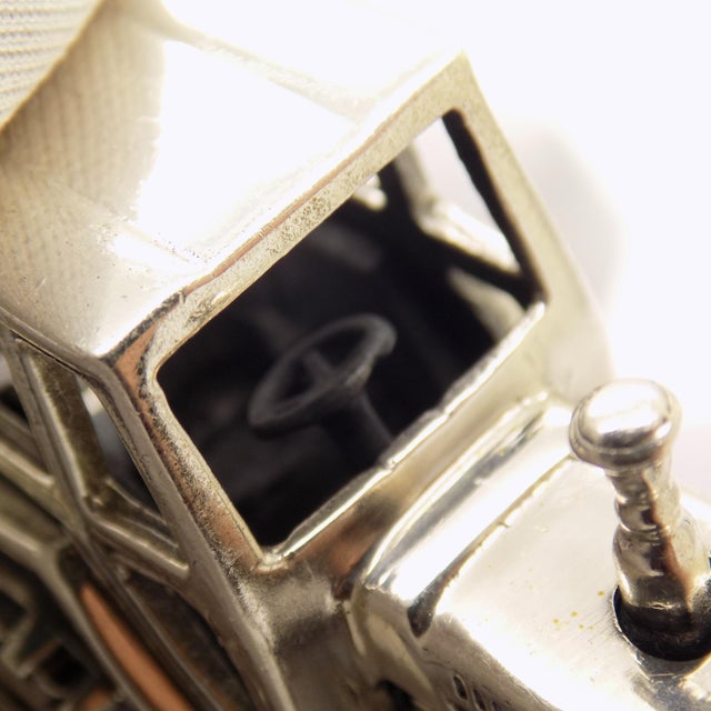 Silver 3oz Vintage Italian Handmade Sterling Silver 925 Tractor Large Detailed Figurine Solid Silver Sculpture For Sale - Image 8 of 11