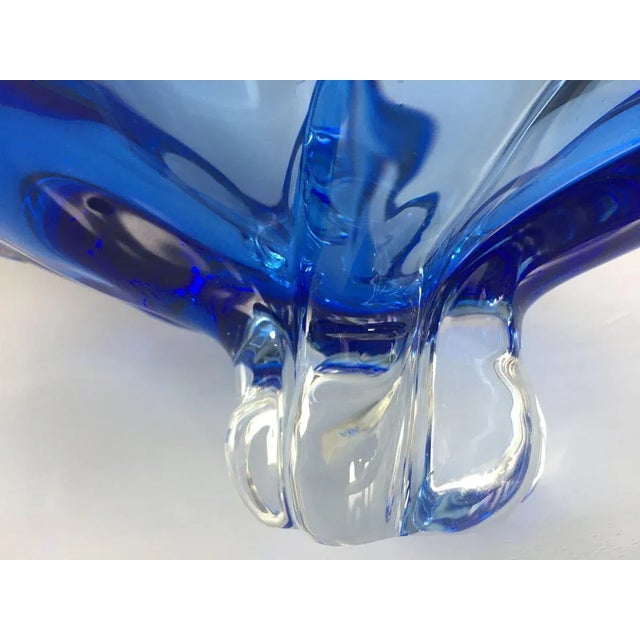 Vintage Blue and White Murano Glass Bowl, 1950s For Sale - Image 15 of 18