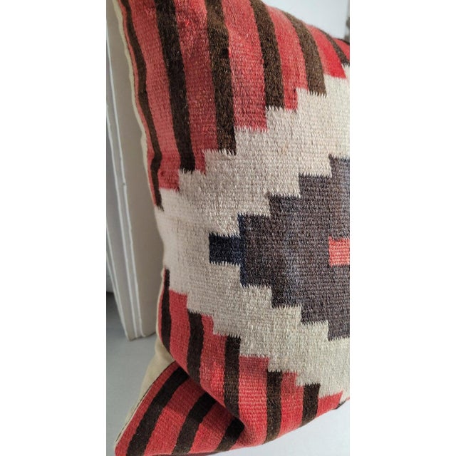 Large 1930s Hand Woven Pillow With Cross Pattern For Sale - Image 9 of 9