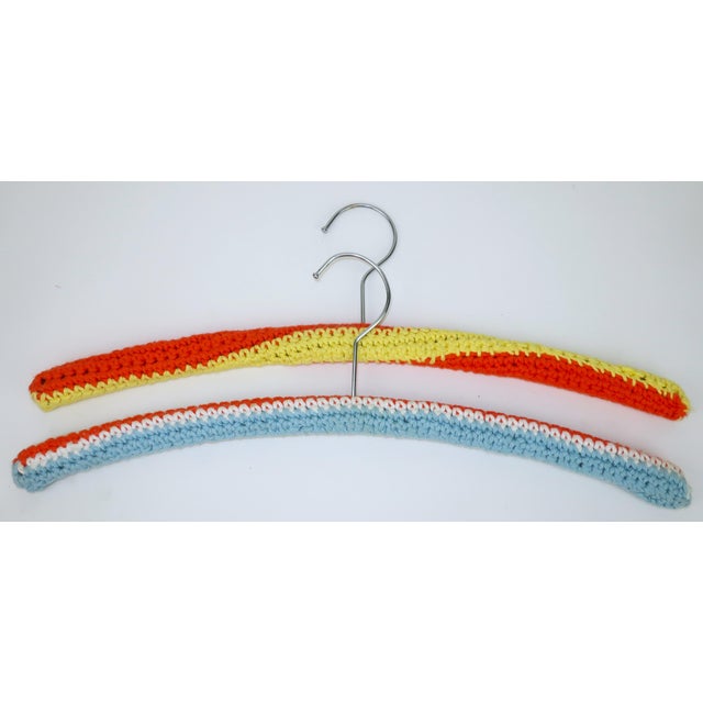Orange Vintage Cottagecore Style Crochet Hangers, Set of 6 For Sale - Image 8 of 11