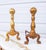 Cast Iron Fireplace Andirons With Gold Enamel From the 1920's, Pair For Sale - Image 4 of 10