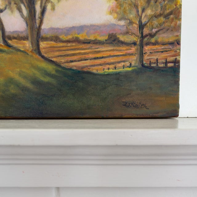 Burnt Orange Impressionist Landscape Oil Painting of the Applegate Valley by Oregon Artist For Sale - Image 8 of 9