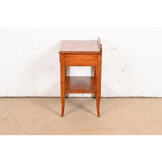 Ethan Allen French Country Solid Maple Bedside Table For Sale - Image 9 of 12